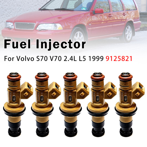 5Pcs Fuel Injector For Volvo S70 V70 2.4L L5 1999 9125821 195500-3460