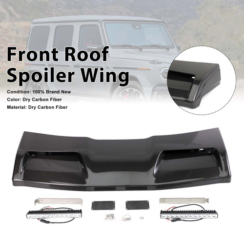 Concave style Front Roof Spoiler Wing Fit Benz G-Class W464 2019-2023 W/Led