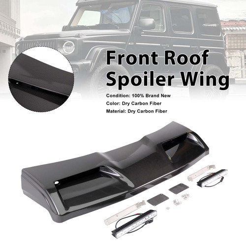 Concave style Front Roof Spoiler Wing Fit Benz G-Class W464 2019-2023 W/Led