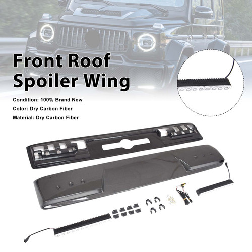 Brabus Style Front Roof Spoiler Wing Fit Benz G-Class W464 G550 2019-2023 W/Led