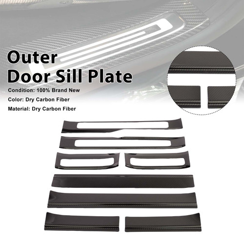 Carbon Fiber Outer Door Sill Plate Cover Trim Fit Benz W464 G500 2019-2023