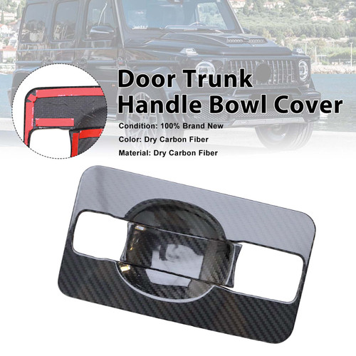 Carbon Fiber Door Trunk Handle Bowl Cover Fit Mercedes G-Class W464 2019-2023