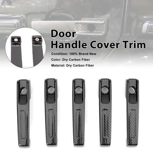 5PCS Carbon Fiber Door Handle Cover Trim Fit Mercedes G Class W464 2019-2023