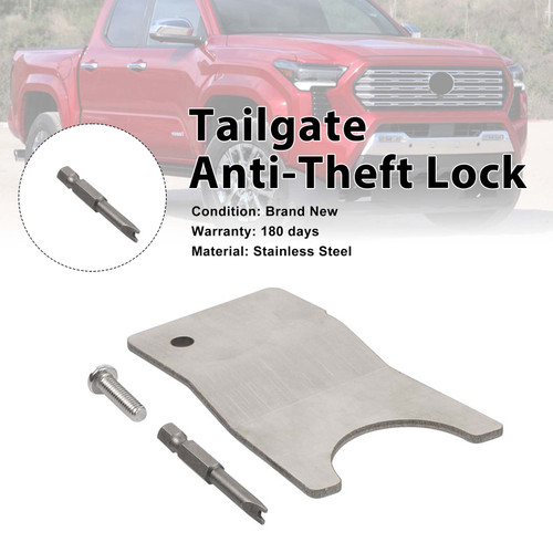 Tailgate Security Device Bed Tailgate Anti-Theft Lock Fit Tacoma 2024-2026