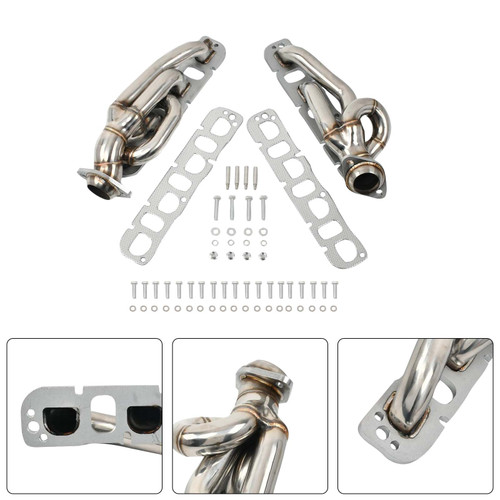 Steel Exhaust Manifold Header Fit Dodge Ram 1500 2009-2018 5.7L 1-5/8"