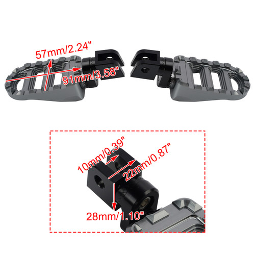 Front Footrests Foot Pegs fit for Honda NC750X NC750S 2016-2025 Gray