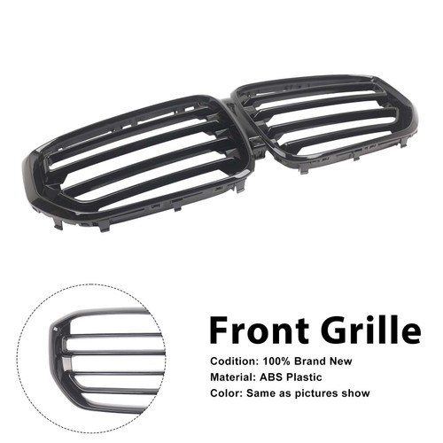Sport Style Front Kidney Grille Grill Fit BMW X5 G05 2019-2022 Gloss Black