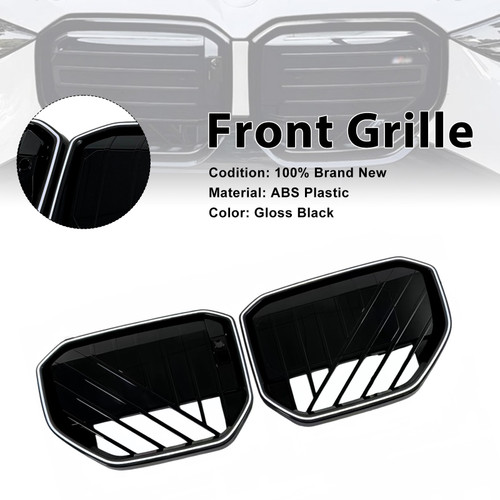 Black Front Bumper Grill Grille Fit BMW X3 G45 2025+ W/LED Light
