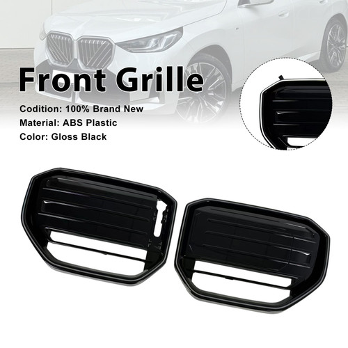 M50-Style Front Bumper Grill Grille Fit BMW X3 G45 2025+ Black W/LED Light
