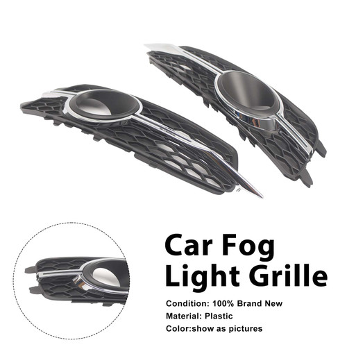 2PCS Car Front Bumper Fog Light Grille For Audi A6 C7 S-Line 2012-2014