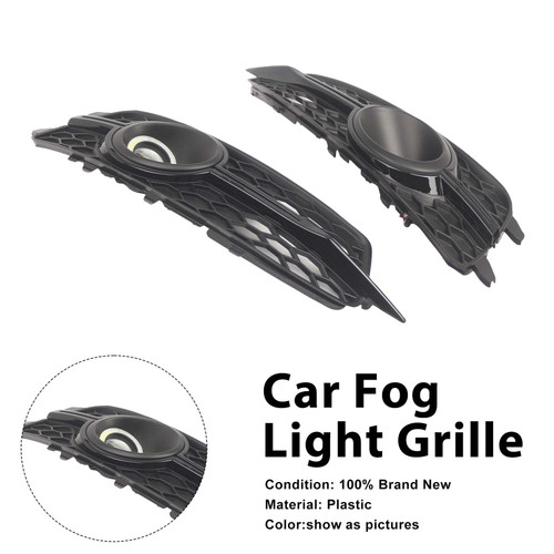 2PCS Car Front Bumper Fog Light Grille For Audi A6 C7 S-Line 2012-2014 W/LED