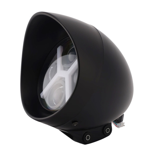 40W 5.75" Beam Headlight Fog Lamp Custom 4000Lm Black Fits For Racer Bobber