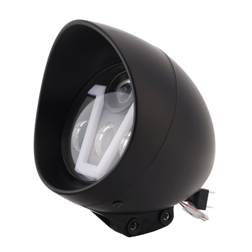 40W 5.75" Beam Headlight Fog Lamp Custom 4000Lm Black Fits For Racer Bobber