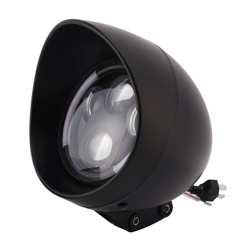 40W 5.75" Beam Headlight Fog Lamp Custom 4000Lm Black Fits For Racer Bobber
