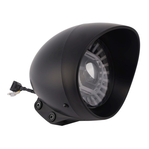 55W 5.75" Beam Headlight Fog Lamp Custom 4000Lm Black Fits For Racer Bobber