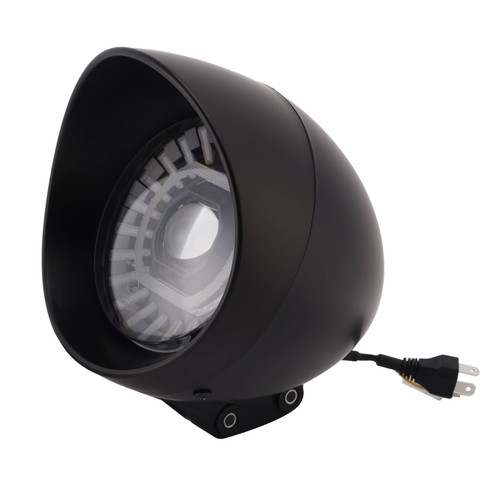 55W 5.75" Beam Headlight Fog Lamp Custom 4000Lm Black Fits For Racer Bobber