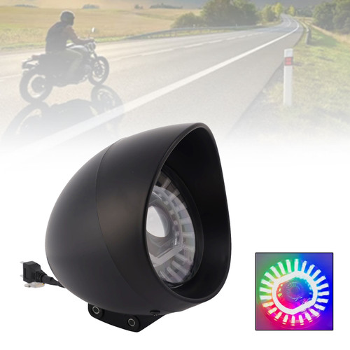 55W 5.75" Beam Headlight Fog Lamp Custom 4000Lm Black Fits For Racer Bobber