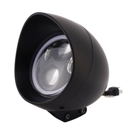 55W 5.75" Beam Headlight Fog Lamp Custom 4000Lm Black Fits For Racer Bobber