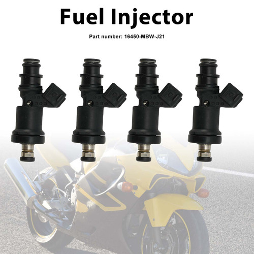 4PC Fuel Injectors 16450-MBW-J21 For Honda CBR600F4 2001-2006