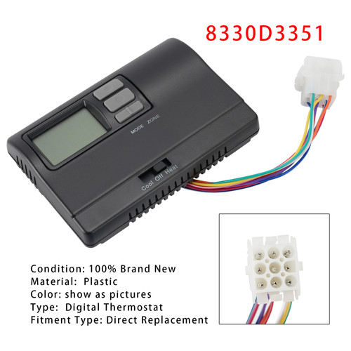 8330D3351 Digital Thermostat Rv Thermostat Heat/Cool Wall-Mount BLK For Coleman