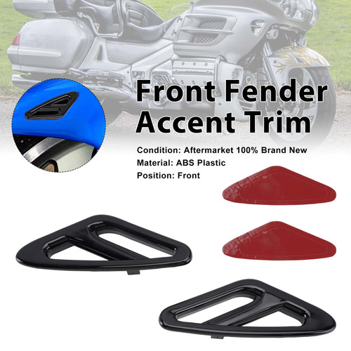 Front Fender Accent Trim For Honda GL1800 Goldwing 1800 2001-2017 Black