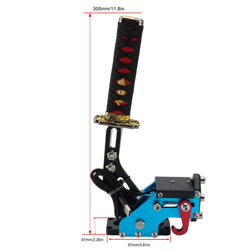 14Bit PC USB3.0 SIM Handbrake Sword Hilt for Racing Games Steering Wheel Stand