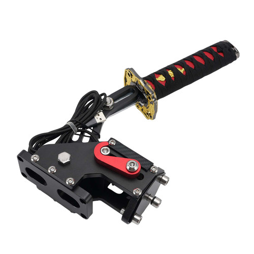 14Bit PC USB3.0 SIM Handbrake Sword Hilt for Racing Games Steering Wheel Stand