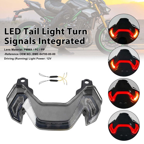 LED Tail Light Turn Signals Integrated For KAWASAKI Z900 Z900SE 2025-2026 Clear