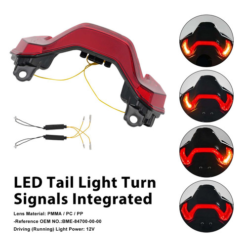 LED Tail Light Turn Signals Integrated For KAWASAKI Z900 Z900SE 2025-2026 Red