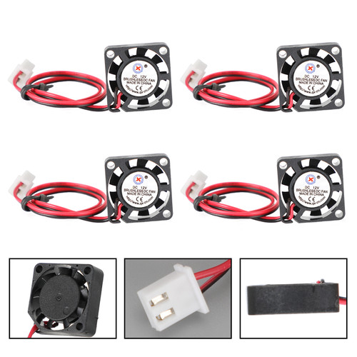 4Pcs Brushless Cooling Blower Fan 12V 0.06A 2006 20x20x6mm Sleeve 2 Pin Wire