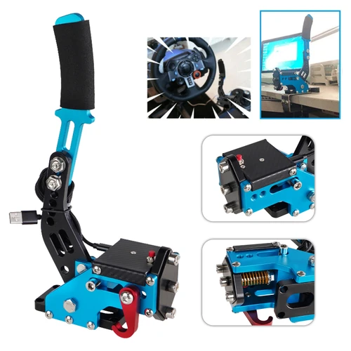 14Bit PS4/PS5 PS USB3.0 SIM Handbrake for Racing Games Thrustmaster T300RS Blue