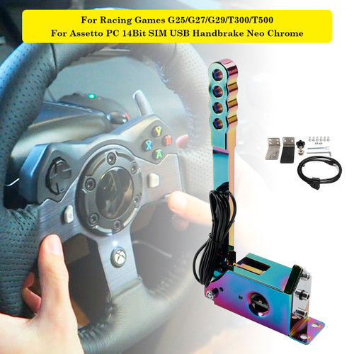 14Bit SIM USB Handbrake For Assetto PC Racing Games G25/G27/G29/T300 Neo Chrome