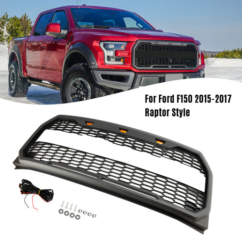 Replacement Front Bumper Grill Grille W/ LED Fit Ford F150 2015-2017 Raptor