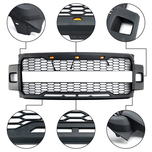 Front Bumper Grill Grille Fit Ford F-250 F-350 F-450 2017-2019 Raptor Style
