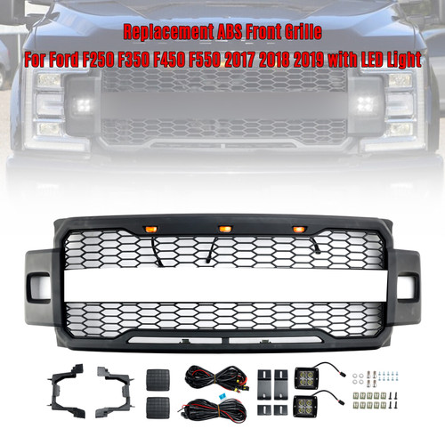 Front Bumper Grill Grille Fit Ford F-250 F-350 F-450 2017-2019 Raptor Style