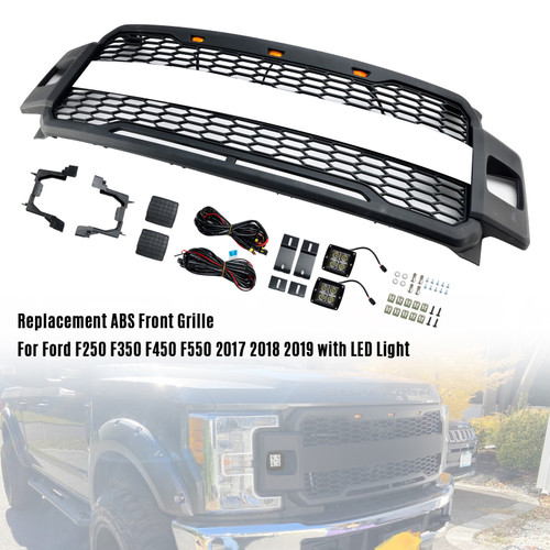 Front Bumper Grill Grille Fit Ford F-250 F-350 F-450 2017-2019 Raptor Style