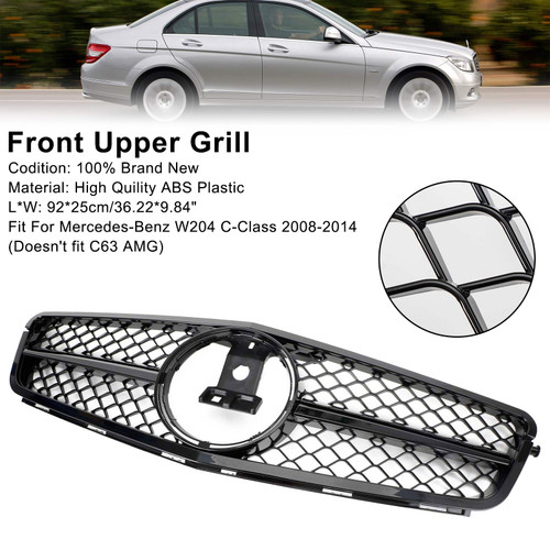 Front Bumper Grille Grill Fit C-Class Benz W204 C300 C350 2008-2014