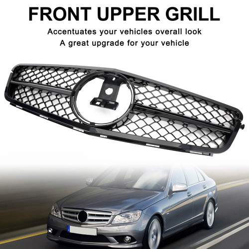 Front Bumper Grille Grill Fit C-Class Benz W204 C300 C350 2008-2014