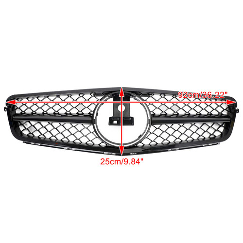 Front Bumper Grille Grill Fit C-Class Benz W204 C300 C350 2008-2014