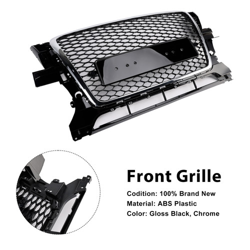 Chrome/Black Front Bumper Grill Grille 8R0853651B Fit Audi Q5 2009-2012