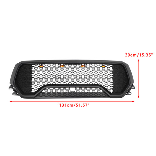 TRX Style Front Honeycomb Upper Hood Grille Grill Fit Dodge Ram 1500 2019-2024