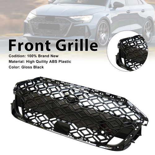 Front Bumper Honeycomb Mesh Grille Grill Fit Audi A3 8Y S?line 2025?2026