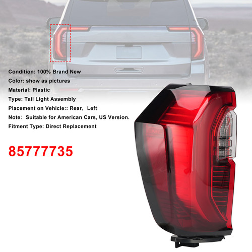 Left LED Tail Light Assembly 85777735 For GMC Yukon 2025-2027