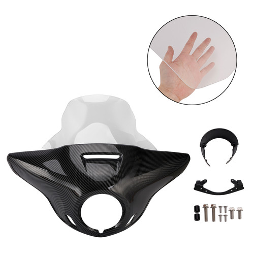 Windshield Headlight Fairing fit for CMX1100 Rebel 21-24 Simulated Carbon+Clear