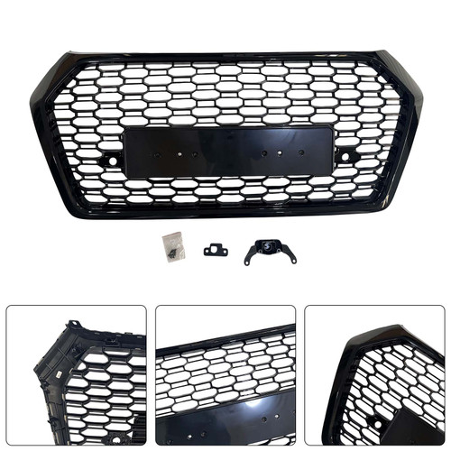 RSQ5-Style Front Honeycomb Mesh Grille Grill Fit Audi Q5 SQ5 2018-2020