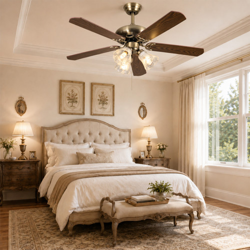 52-Inch Vintage Ceiling Fan with Light