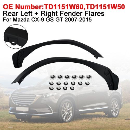 2x Rear Fender Flares TD1151W60 TD1151W50 For Mazda CX-9 GS GT 2007-2015