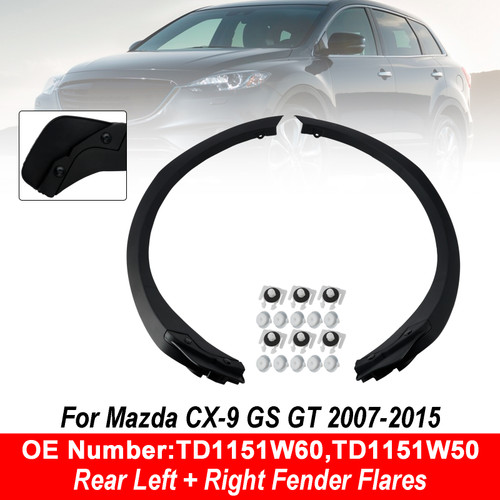 2x Rear Fender Flares TD1151W60 TD1151W50 For Mazda CX-9 GS GT 2007-2015