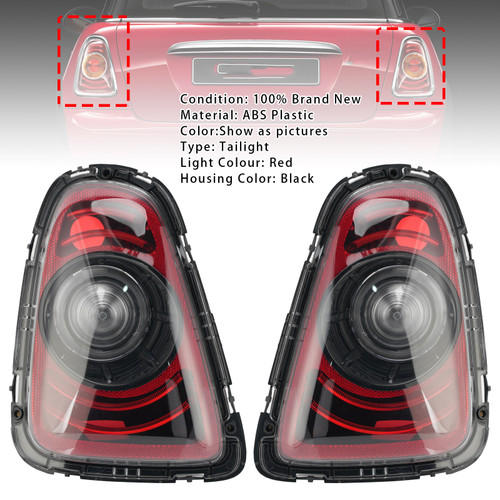 Rear Left+Right Tail Lamp Black Line Retrofit Kit For Mini R56 2010-2013