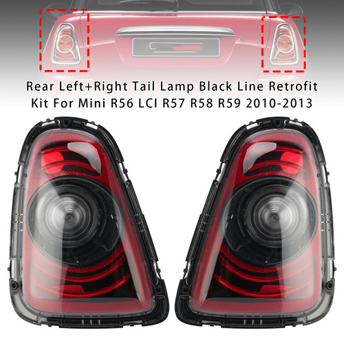 Rear Left+Right Tail Lamp Black Line Retrofit Kit For Mini R56 2010-2013